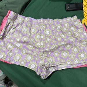 VS PINK Pajama Shorts Purple Floral